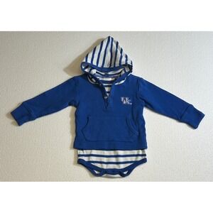 Kentucky Wildcats Baby 6M Bodysuit Hoodie Blue White Stripes UK Logo